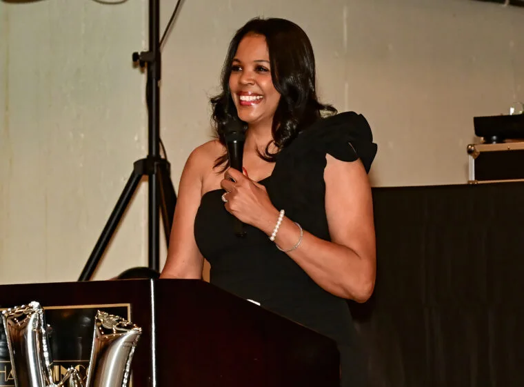 A speaker addressing guests at the Community Appreciation Gala