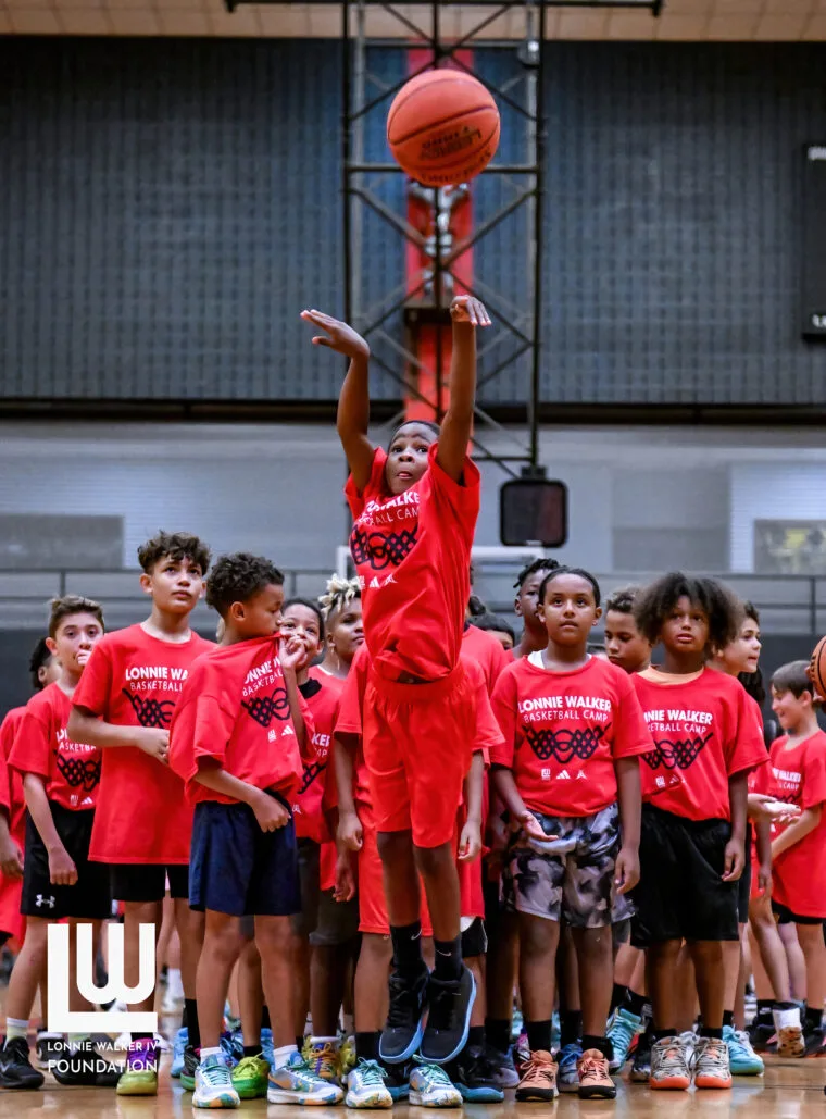 Campers watching a shot go up during a camp drill